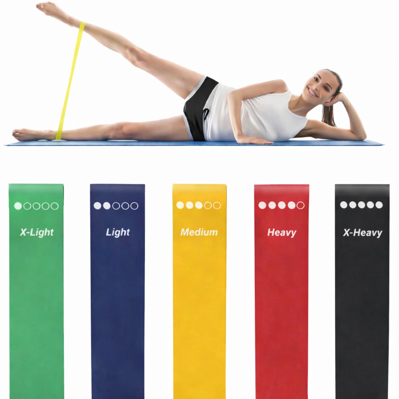 Widerstandsbänder Set (5er Set) - alic fit | 5 Stärken für Home Workouts